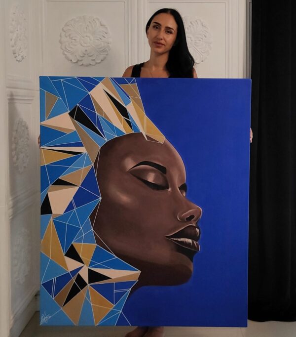 Imany 100cm x 120cm obraz malowany ręcznie akryle na płótnie - obrazek 3