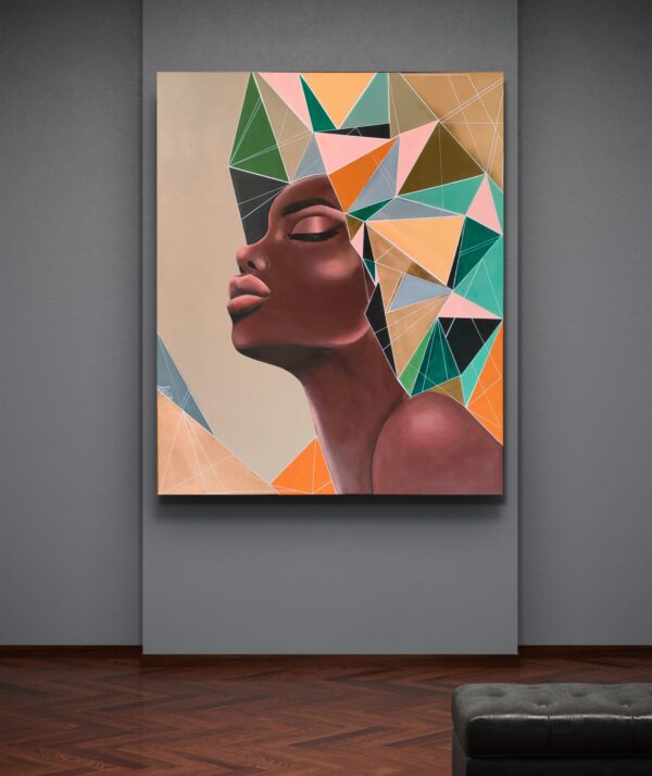 Jamila 100cm x 120cm obraz malowany ręcznie akryle na płótnie - obrazek 4