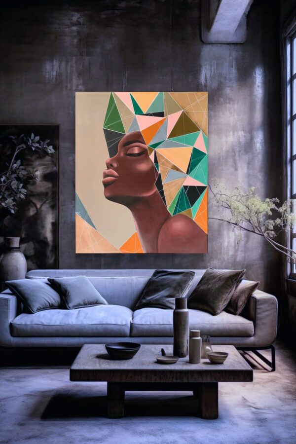 Jamila 100cm x 120cm obraz malowany ręcznie akryle na płótnie - obrazek 6