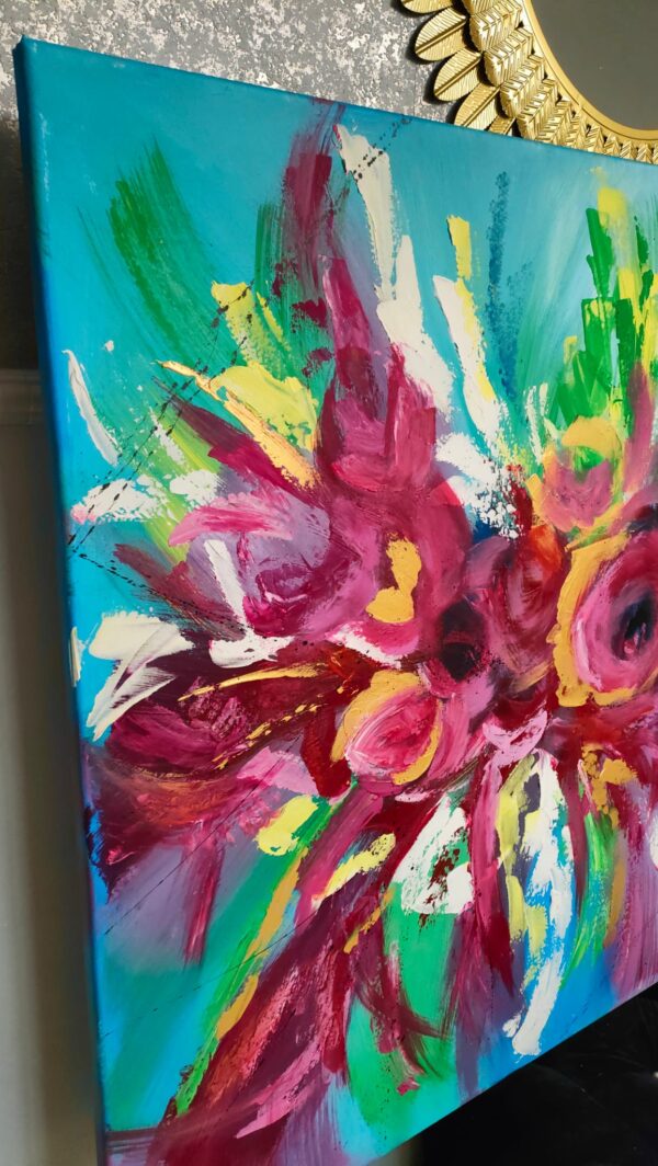 Alegria 80cm x 60cm obraz strukturalny, malowany ręcznie akryle na płótnie - obrazek 13