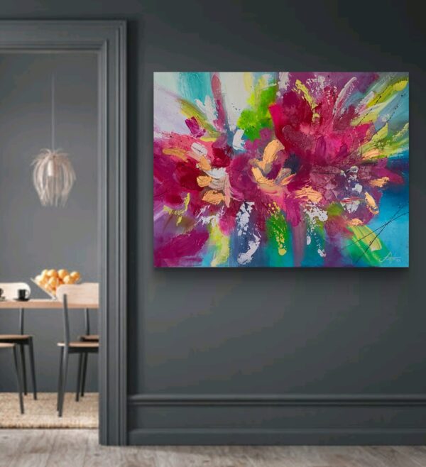 Alegria 80cm x 60cm obraz strukturalny, malowany ręcznie akryle na płótnie - obrazek 10