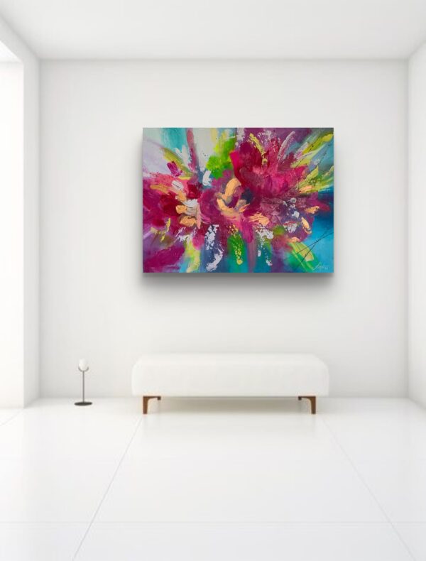 Alegria 80cm x 60cm obraz strukturalny, malowany ręcznie akryle na płótnie - obrazek 4
