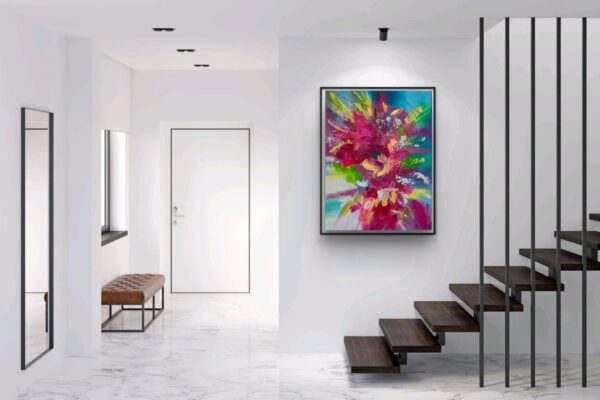 Alegria 80cm x 60cm obraz strukturalny, malowany ręcznie akryle na płótnie - obrazek 2