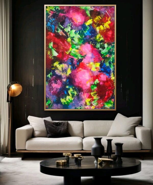 In my secret garden 150cm x 100cm obraz strukturalny, malowany ręcznie akryle na płótnie - obrazek 4