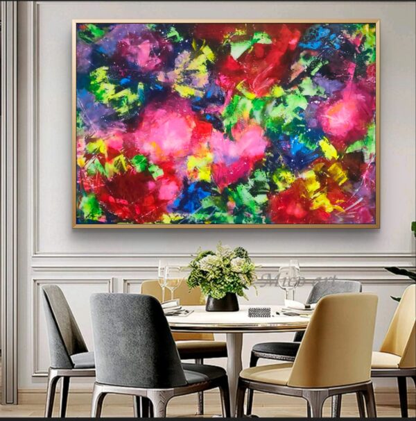 In my secret garden 150cm x 100cm obraz strukturalny, malowany ręcznie akryle na płótnie