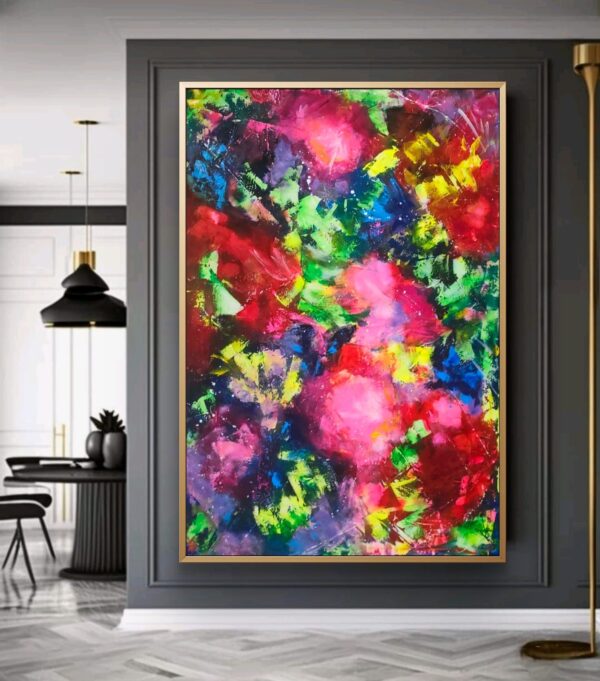 In my secret garden 150cm x 100cm obraz strukturalny, malowany ręcznie akryle na płótnie - obrazek 7