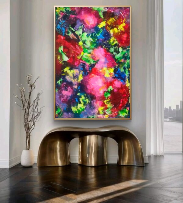 In my secret garden 150cm x 100cm obraz strukturalny, malowany ręcznie akryle na płótnie - obrazek 8