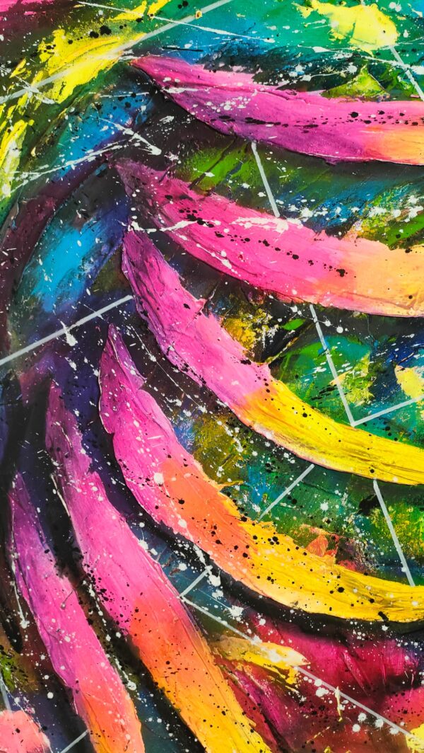 My wonderful ara 150cm x 100cm obraz strukturalny, malowany ręcznie akryle na płótnie - obrazek 4