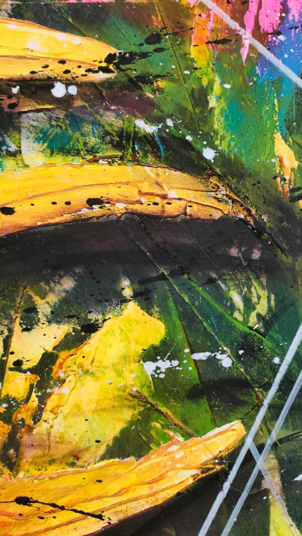 My wonderful ara 150cm x 100cm obraz strukturalny, malowany ręcznie akryle na płótnie - obrazek 6