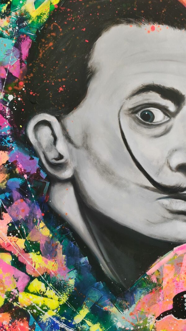 Salvador w motylach 100cm x 120cm obraz strukturalny malowany ręcznie akryle na płótnie - obrazek 3