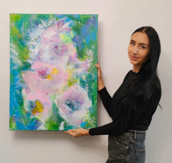 Jardin de hadas 2 60cm x 80cm obraz strukturalny, malowany ręcznie akryle na płótnie - obrazek 2