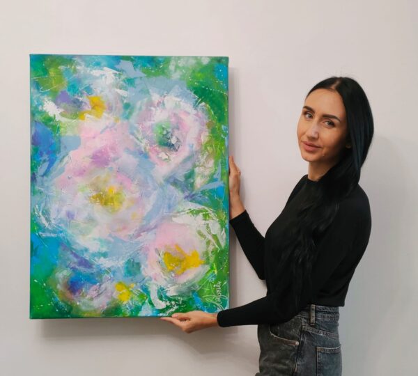 Jardin de hadas 1 60cm x 80cm obraz strukturalny, malowany ręcznie akryle na płótnie - obrazek 2