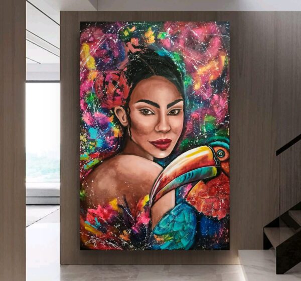 Rio 100cm x 150cm obraz strukturalny, malowany ręcznie na płótnie - obrazek 4