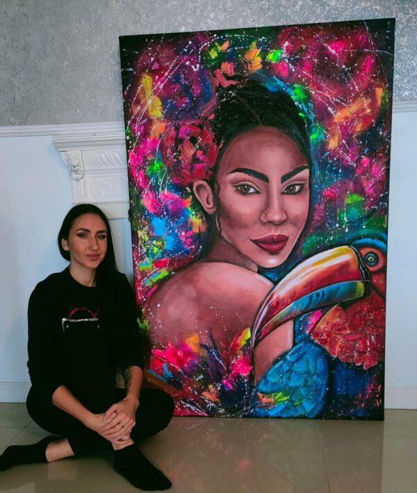 Rio 100cm x 150cm obraz strukturalny, malowany ręcznie na płótnie - obrazek 18