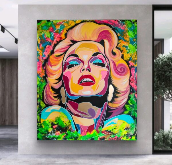 Lady MM 100cm x 120cm obraz strukturalny malowany ręcznie akryle na płótnie - obrazek 3