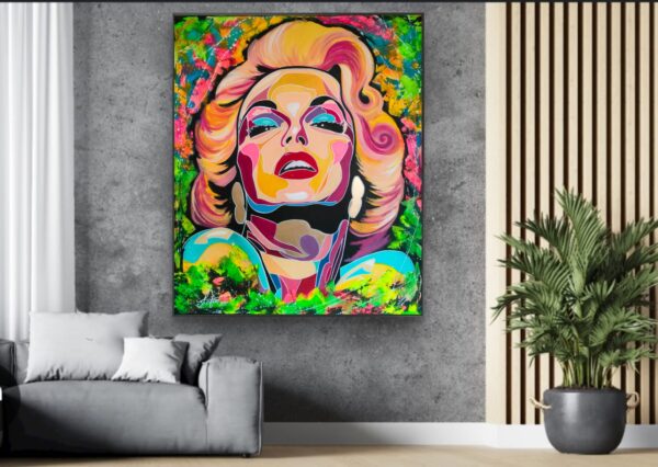 Lady MM 100cm x 120cm obraz strukturalny malowany ręcznie akryle na płótnie - obrazek 5