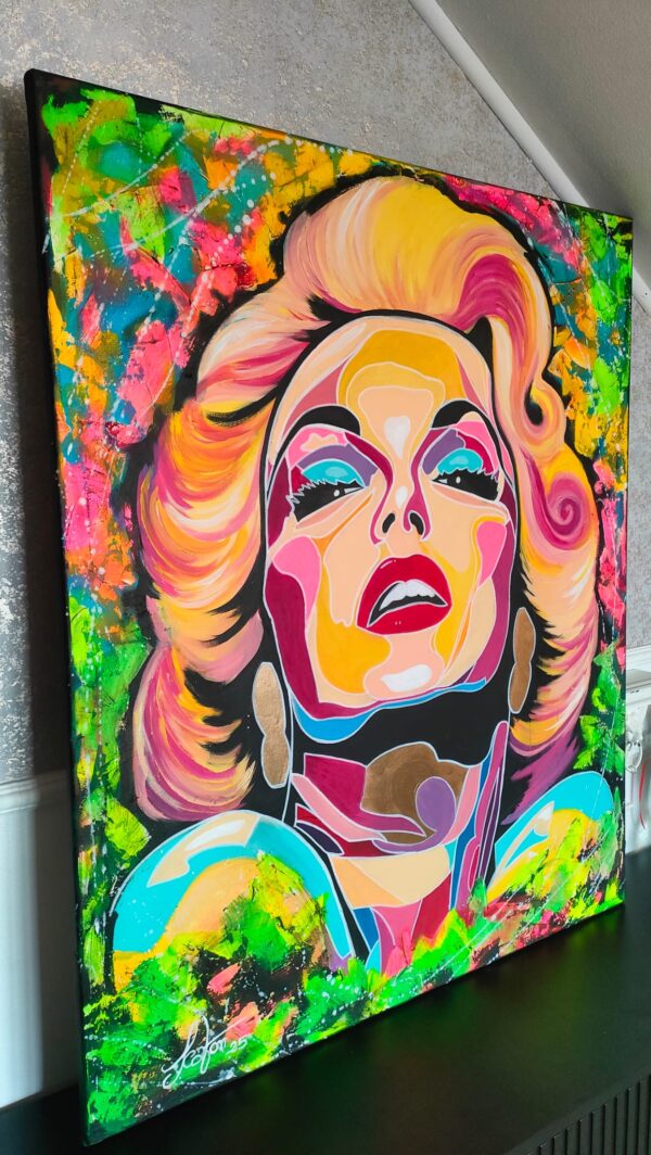 Lady MM 100cm x 120cm obraz strukturalny malowany ręcznie akryle na płótnie - obrazek 7
