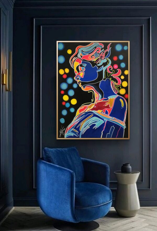 Neon - into the light 60cm x 80cm obraz malowany ręcznie akryle na płótnie - obrazek 8