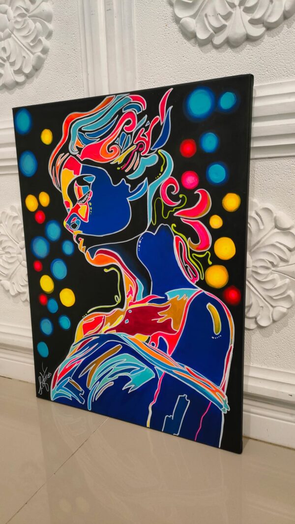 Neon - into the light 60cm x 80cm obraz malowany ręcznie akryle na płótnie - obrazek 3