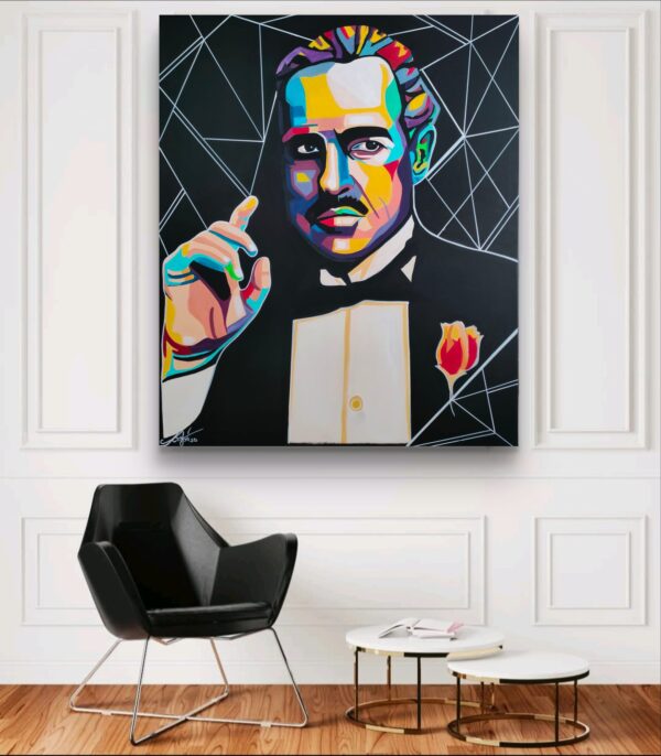 NIEDOSTĘPNY Corleone 100cm x 120cm obraz strukturalny malowany ręcznie akryle na płótnie - obrazek 4