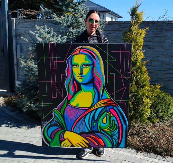 NIEDOSTĘPNY Mona L 100cm x 120cm obraz strukturalny malowany ręcznie akryle na płótnie - obrazek 2