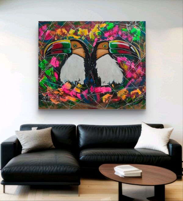 Tukany 2 120cm x 100cm obraz akrylowy, strukturalny na płótnie