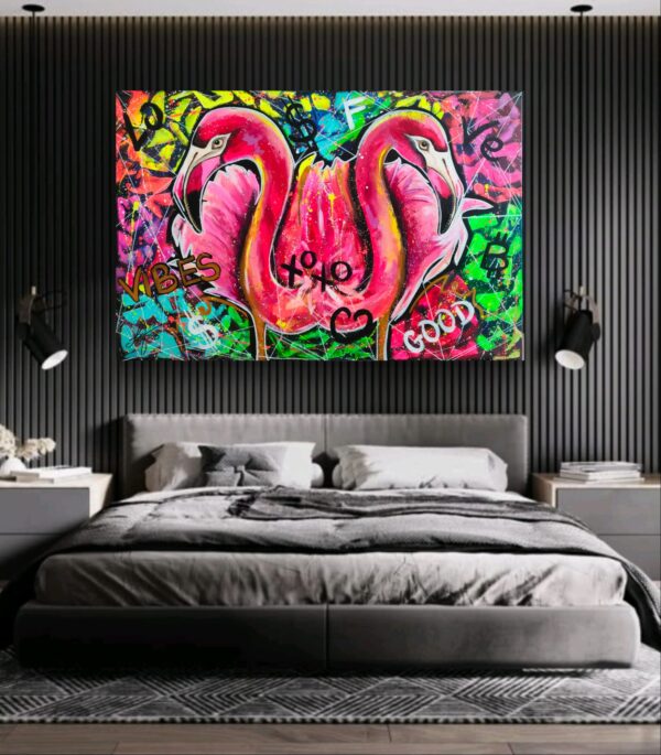 Good Vibes 150cm x 100cm obraz strukturalny, malowany ręcznie akryle na płótnie - obrazek 3