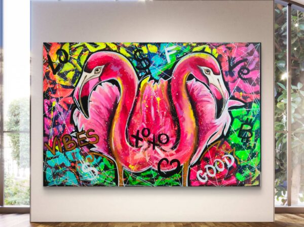 Good Vibes 150cm x 100cm obraz strukturalny, malowany ręcznie akryle na płótnie - obrazek 11