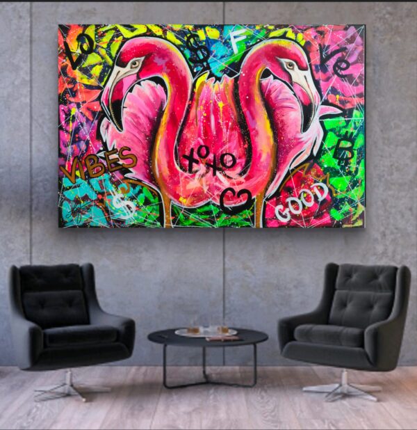 Good Vibes 150cm x 100cm obraz strukturalny, malowany ręcznie akryle na płótnie