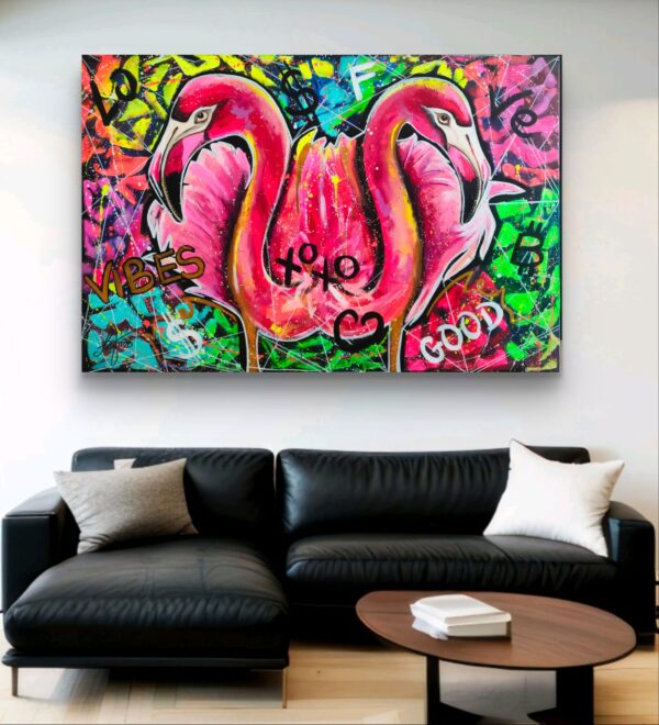 Good Vibes 150cm x 100cm obraz strukturalny, malowany ręcznie akryle na płótnie - obrazek 14