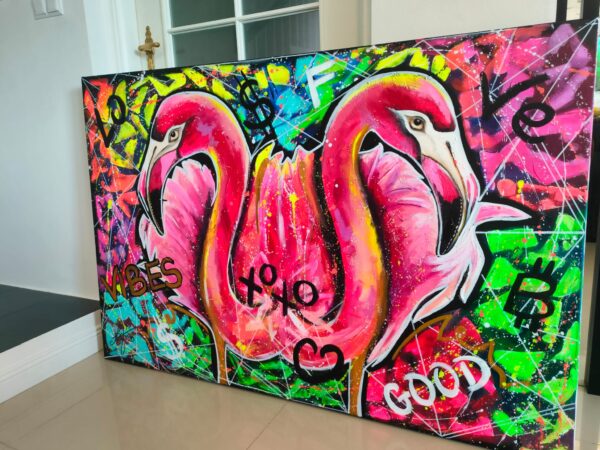 Good Vibes 150cm x 100cm obraz strukturalny, malowany ręcznie akryle na płótnie - obrazek 9