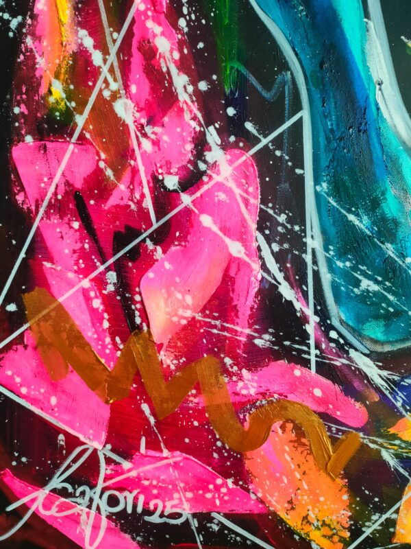 Mr Bull 100cm x 150cm obraz strukturalny, malowany ręcznie akryle na płótnie - obrazek 8