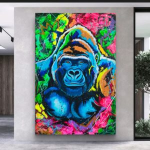 Mr Kong 100cm x 150cm obraz strukturalny, malowany ręcznie akryle na płótnie
