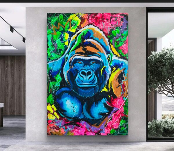 Mr Kong 100cm x 150cm obraz strukturalny, malowany ręcznie akryle na płótnie