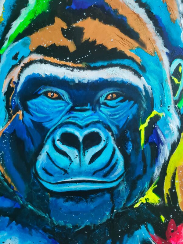 Mr Kong 100cm x 150cm obraz strukturalny, malowany ręcznie akryle na płótnie - obrazek 10