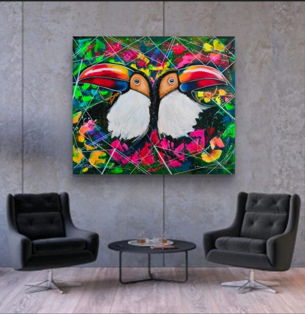Tukany 3 120cm x 100cm obraz akrylowy, strukturalny na płótnie - obrazek 3