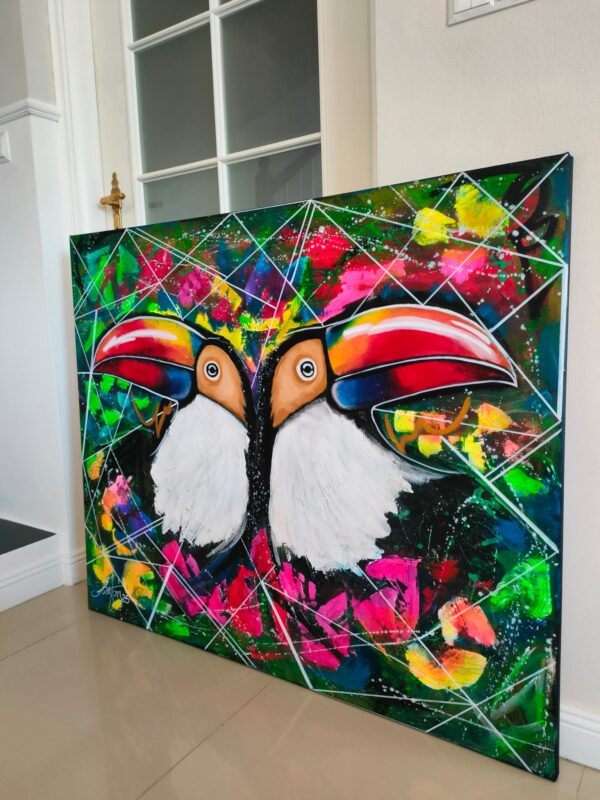 Tukany 3 120cm x 100cm obraz akrylowy, strukturalny na płótnie - obrazek 11