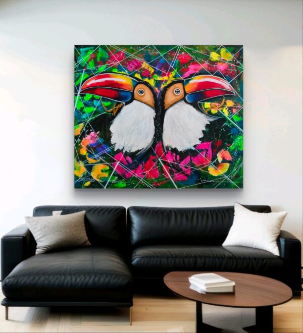Tukany 3 120cm x 100cm obraz akrylowy, strukturalny na płótnie