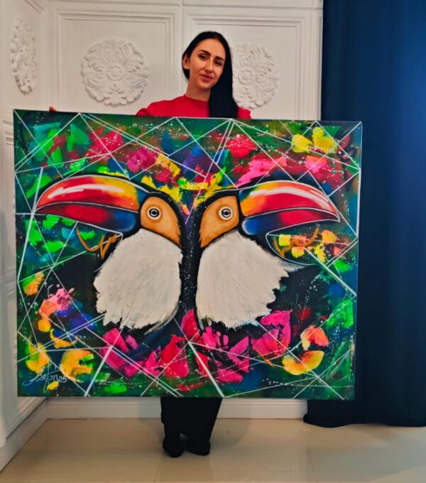 Tukany 3 120cm x 100cm obraz akrylowy, strukturalny na płótnie - obrazek 2