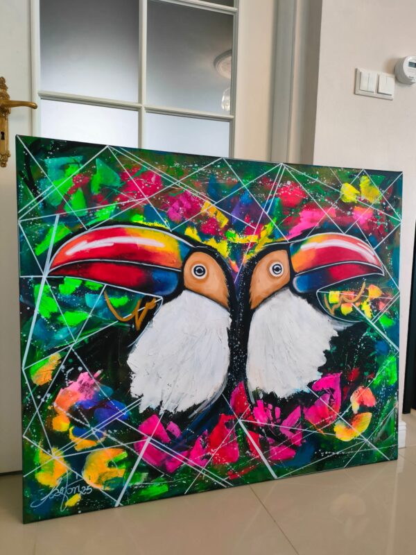 Tukany 3 120cm x 100cm obraz akrylowy, strukturalny na płótnie - obrazek 9