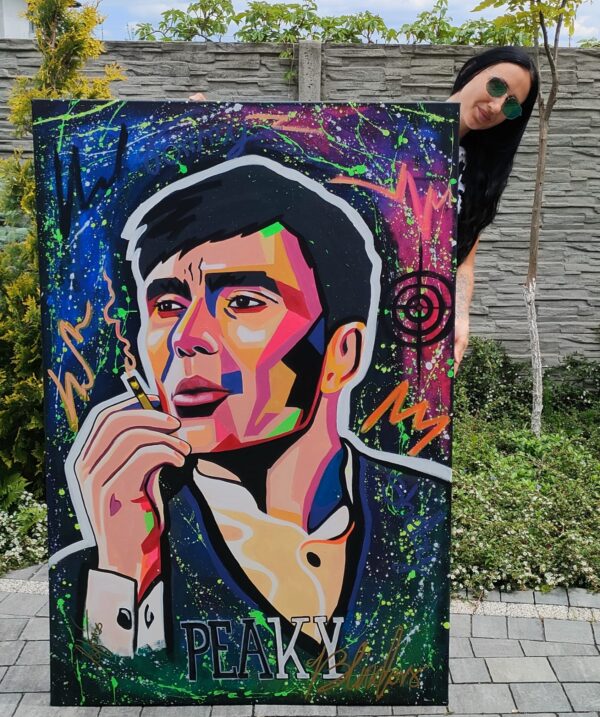Tommy 100cm x 150cm obraz malowany ręcznie akryle na płótnie - obrazek 5